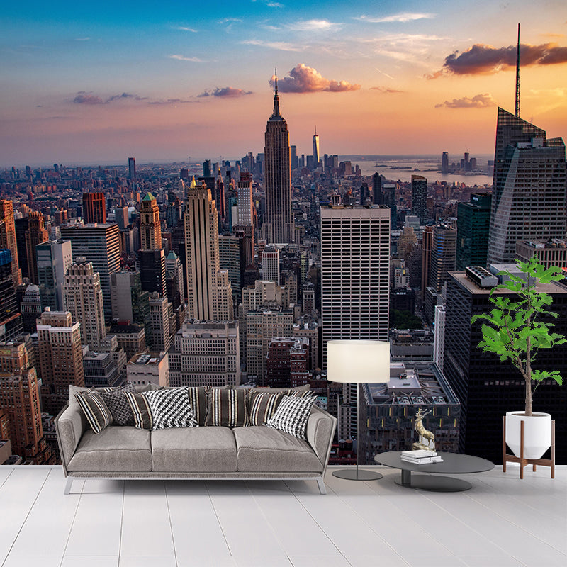 Papier peint Mural paysage urbain de New York, couleur douce, résistant à l'humidité, décoration murale pour chambre