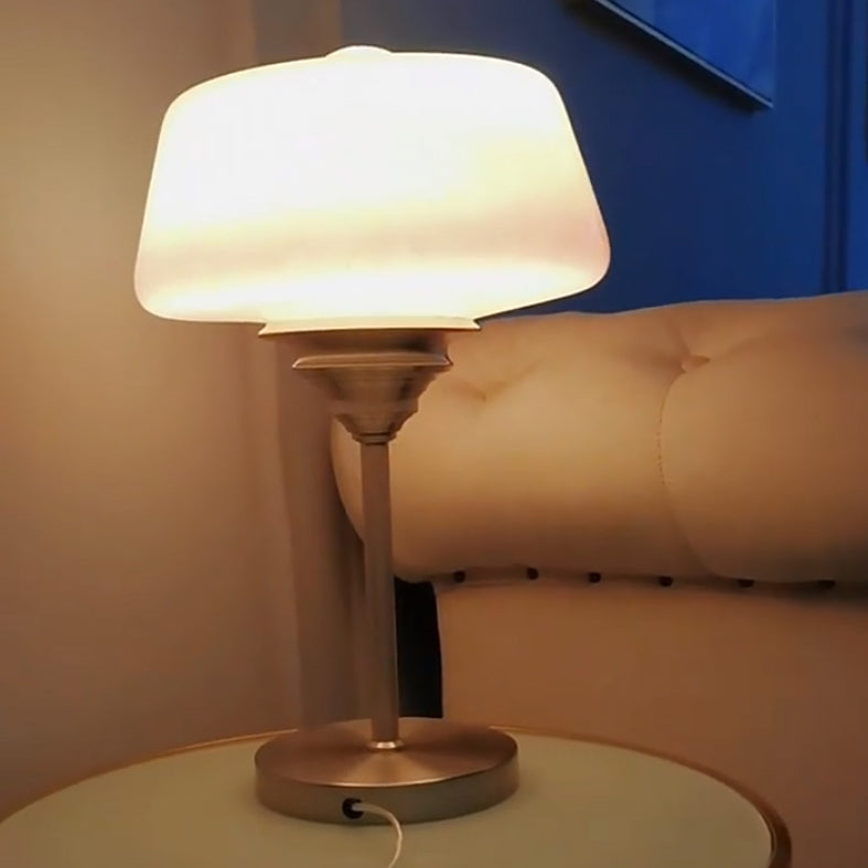 Empire Shade Table Table Lampe nordique Satin Amber Verre 1 Head Living Room Table Light