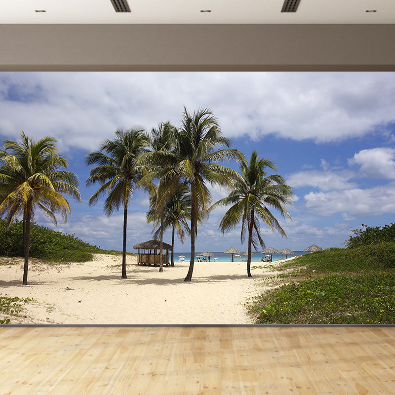 Tropical Scenery with Palm Trees Modernist Wall Decor for Gust Room Meeting Room