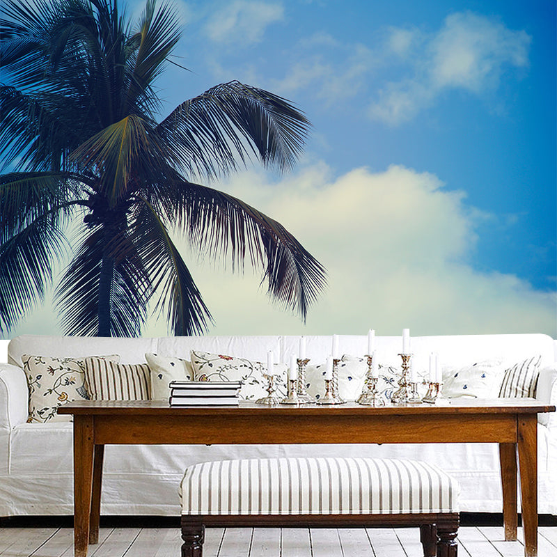 Waterproof Green Palm Trees Mural Wallpaper Living Room Wall Decor, Custom Size
