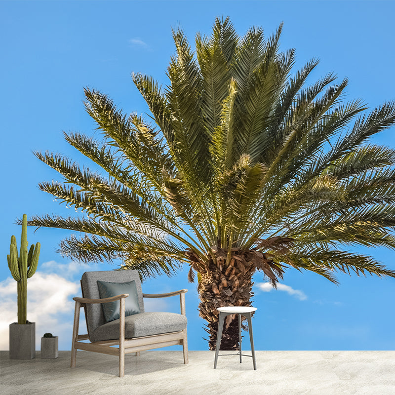 Waterproof Green Palm Trees Mural Wallpaper Living Room Wall Decor, Custom Size