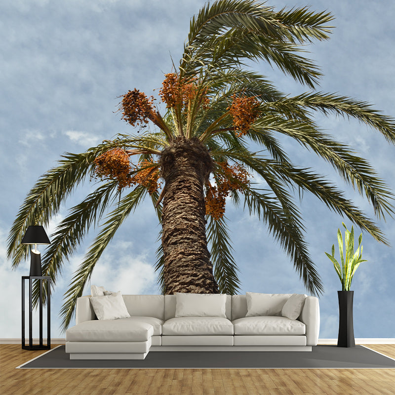 Waterproof Green Palm Trees Mural Wallpaper Living Room Wall Decor, Custom Size