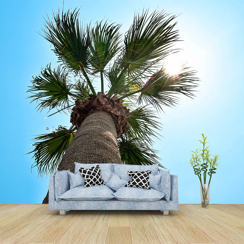 Waterproof Green Palm Trees Mural Wallpaper Living Room Wall Decor, Custom Size