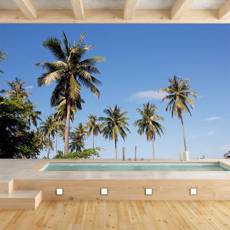 Beautiful View of Palm Tree Wall Mural for Living Room Wall Decor, Custom Made