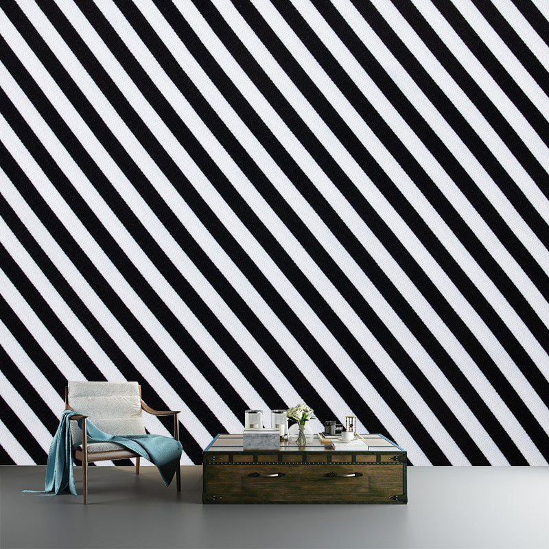 Black and white Geometry Mural Wallpaper Wall Covering for House Interior