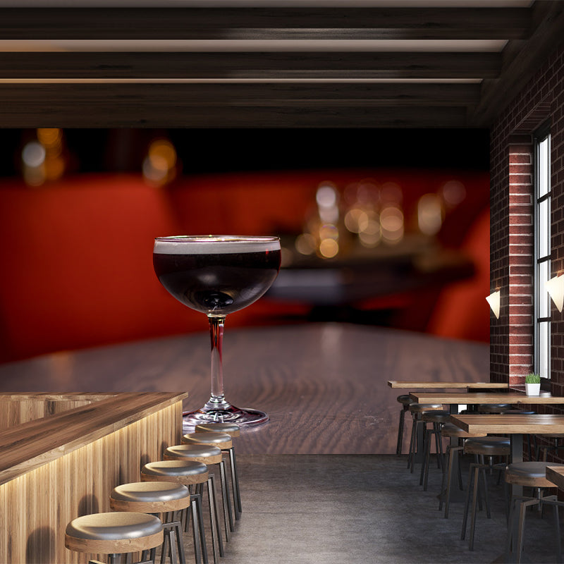 Minimalist Style Wine Mural Customised Wall Decor Moisture Resistant for Bar