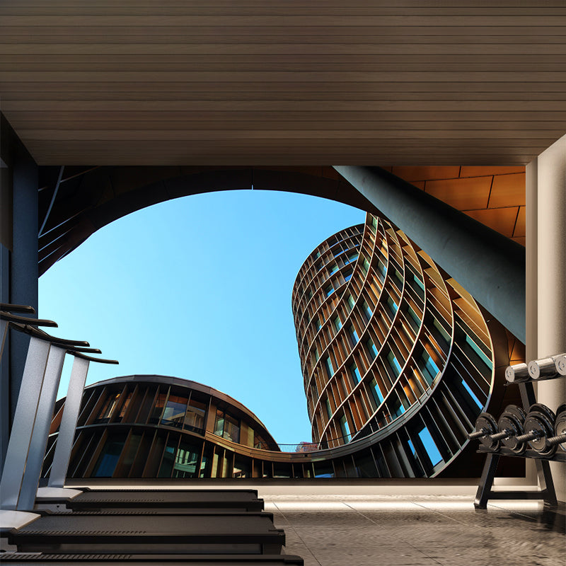 Photo Stain Resistant Architecture Mural Decal Modern Wall Decor for Meeting Room