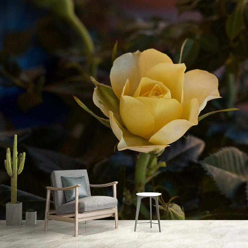 Modern Blossoming Rose Wall Mural Waterproofing Wall Art for Bedroom Decor