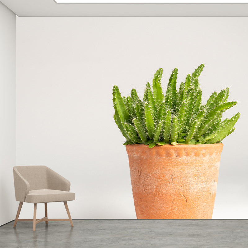 Green Potted Plants Removable Wall Paper Murals Home Decor for Living Room Office