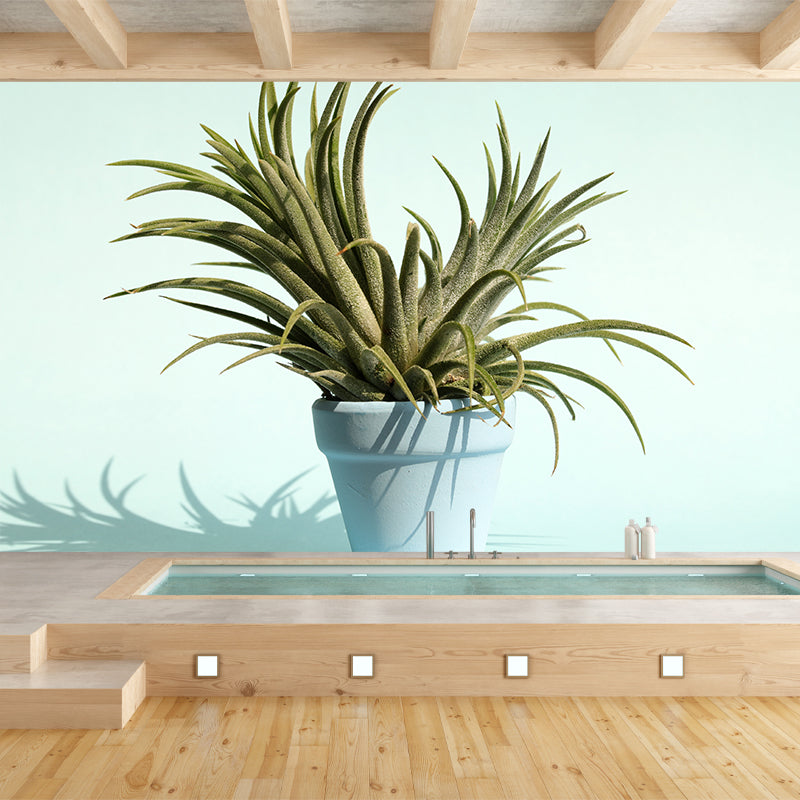 Green Potted Plants Removable Wall Paper Murals Home Decor for Living Room Office