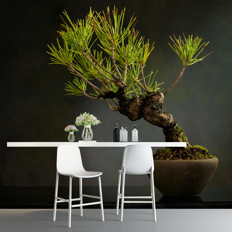 Green Potted Plants Removable Wall Paper Murals Home Decor for Living Room Office