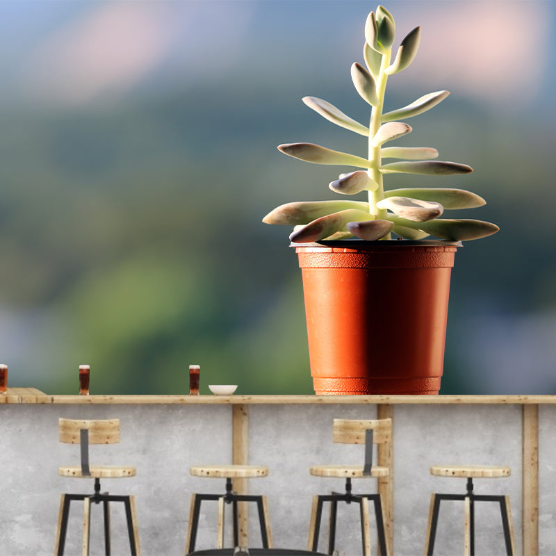 Vivid Green Plants Wall Decal Removable Wall Paper Murals Decoration for Bedroom