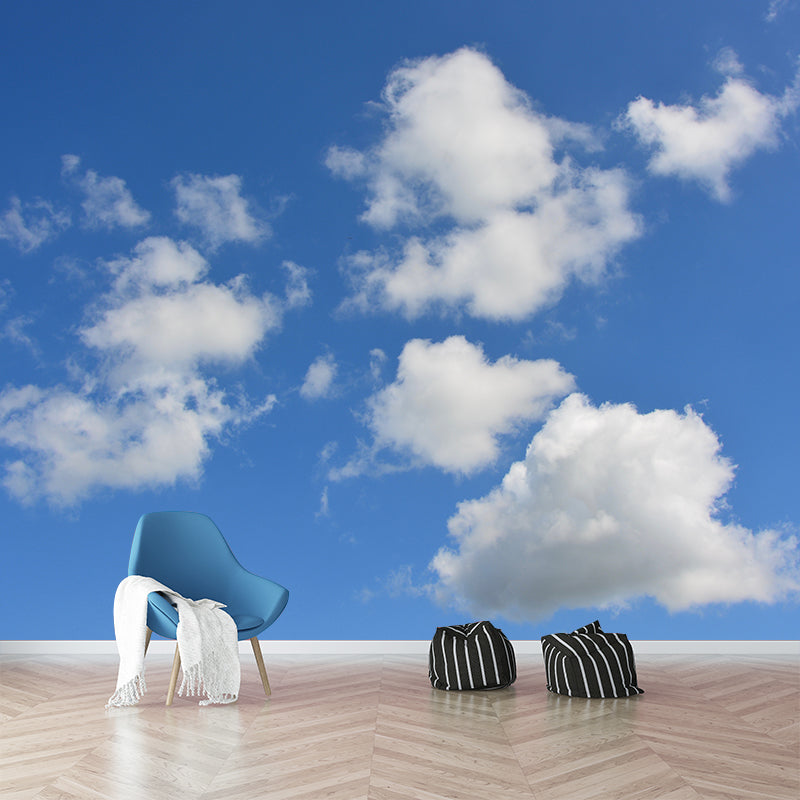 White Clounds Mural Wall Paper Home Decorations for Kitchen Livingroom Bedroom