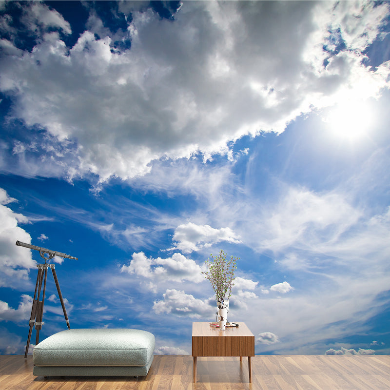 White Clounds Mural Wall Paper Home Decorations for Kitchen Livingroom Bedroom