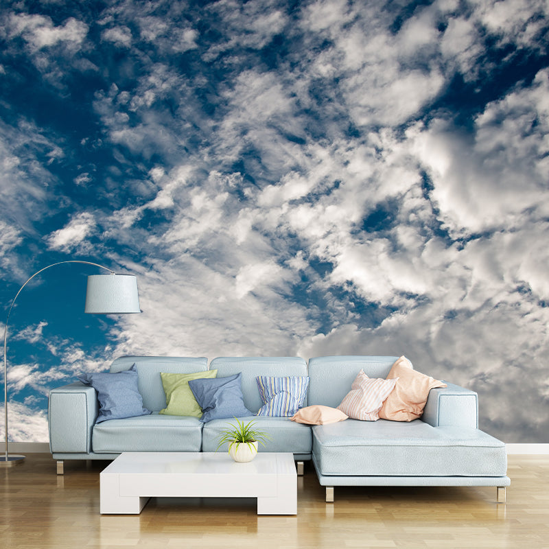 Beautiful Cloudscape Mural Modern Waterproof Living Room Wall Art, Custom Size