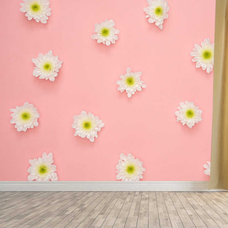 Flower Blossom Murals Modern Wall Covering for Sitting Room, Water Resistant