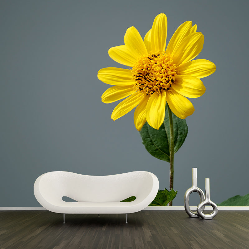 Yellow Sunflower Waterproof Decor Mural for Bathroom Kitchen Sleeping Room