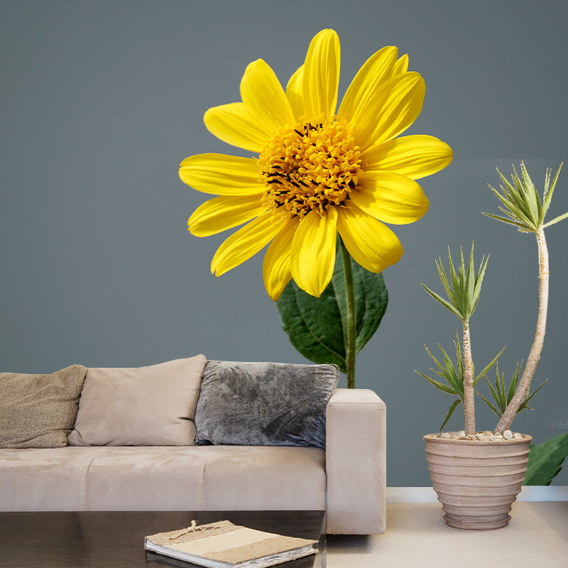 Yellow Sunflower Waterproof Decor Mural for Bathroom Kitchen Sleeping Room
