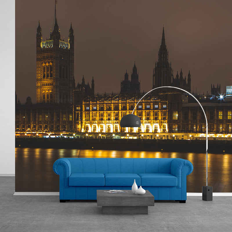 London City Mural Wallpaper Water-Resistant Wall Covering for Meeting Room Decoration