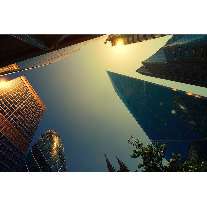 Contemporary City Building Removable Wall Mural Wall Art for Meeting Room