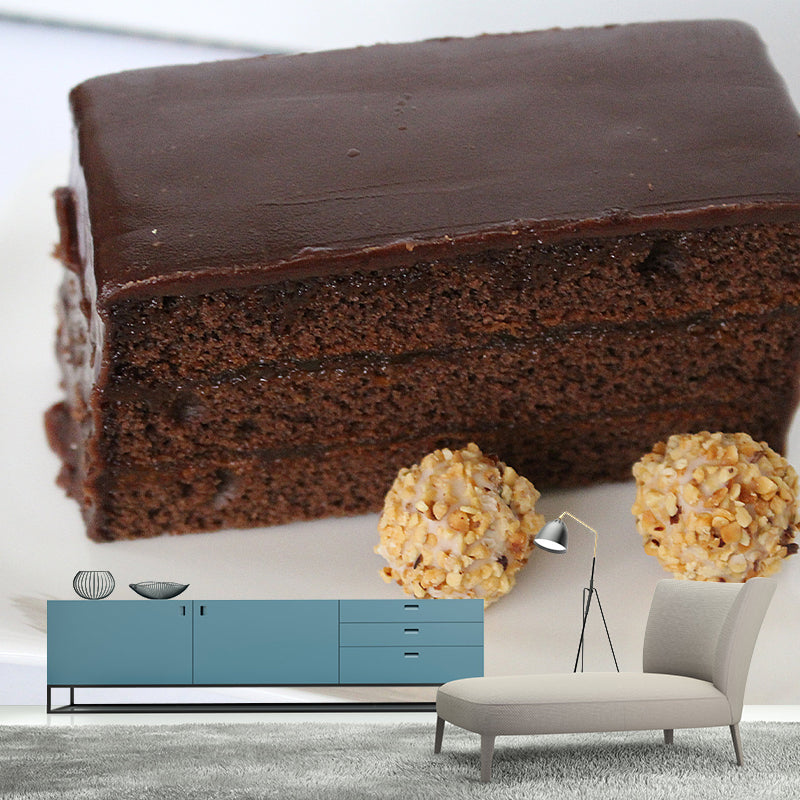Delicious Cake Wall Decal Mural Stain Resistant Contemporary Dessert Shop Wall Covering