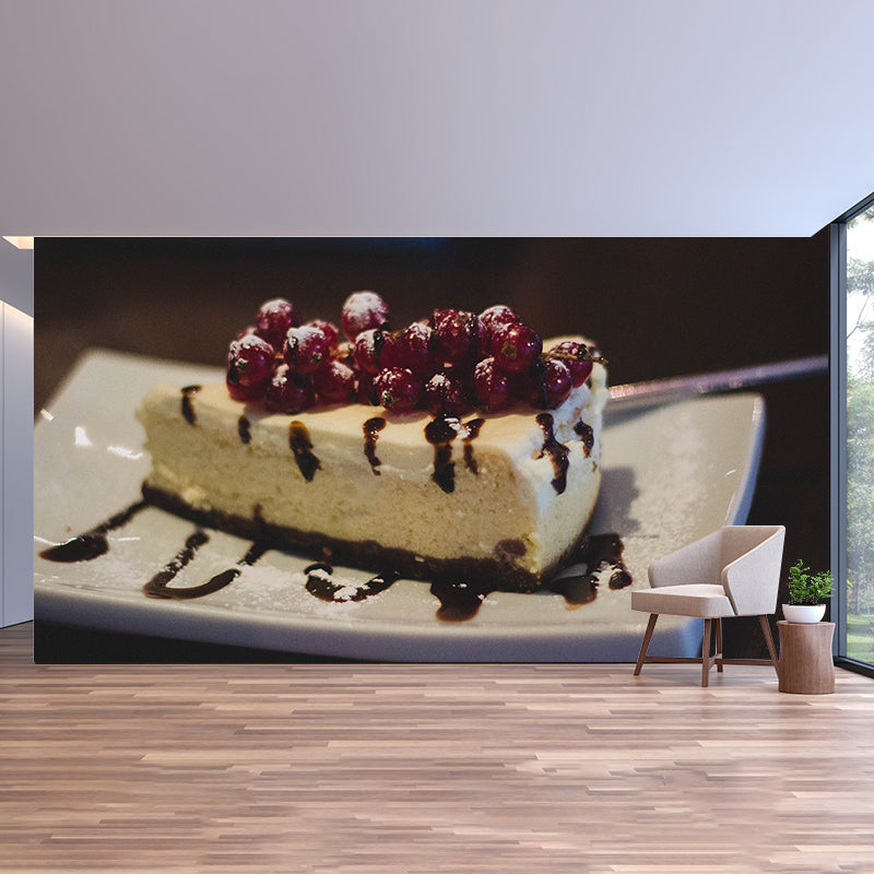 Delicious Cake Wall Decal Mural Stain Resistant Contemporary Dessert Shop Wall Covering