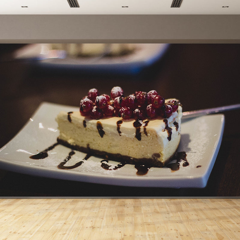 Delicious Cake Wall Decal Mural Stain Resistant Contemporary Dessert Shop Wall Covering