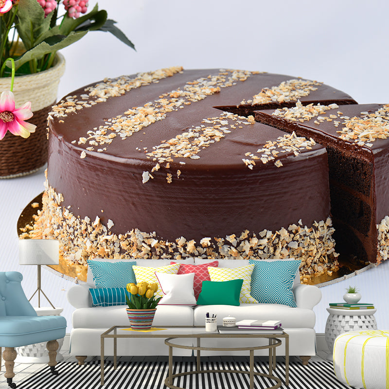 Light Color Cake Mural Wallpaper Custom-Printed Waterproof for Cake Shop