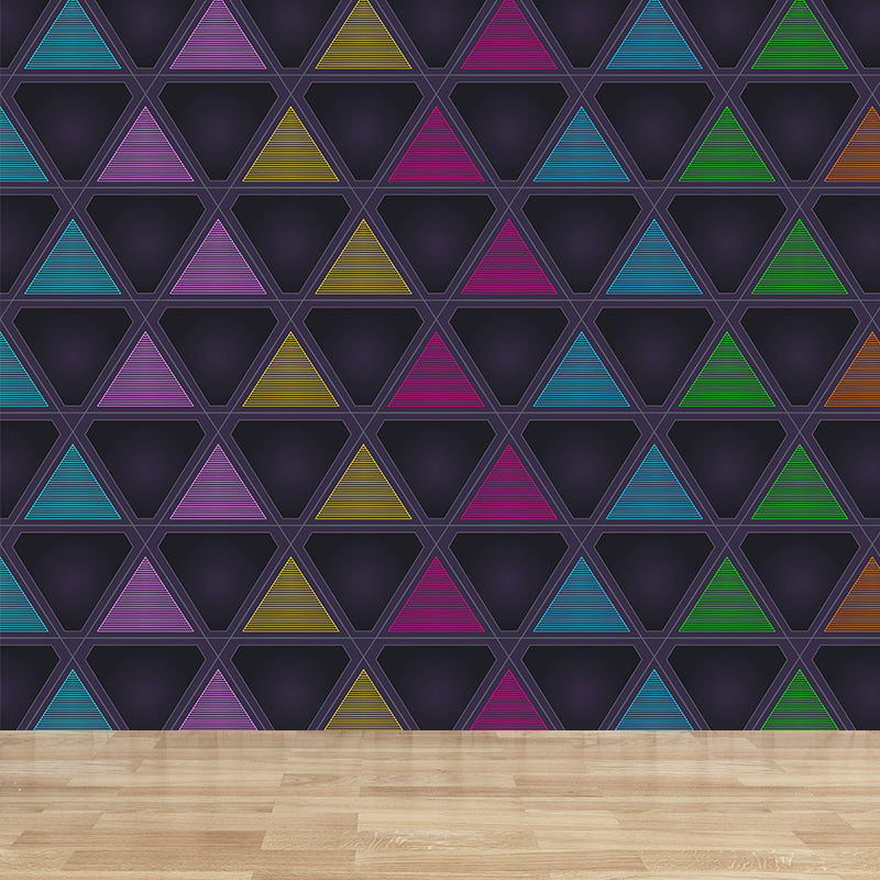 Contemporary Geometric Triangle Wall Paper Mural Wall Covering for Living Room