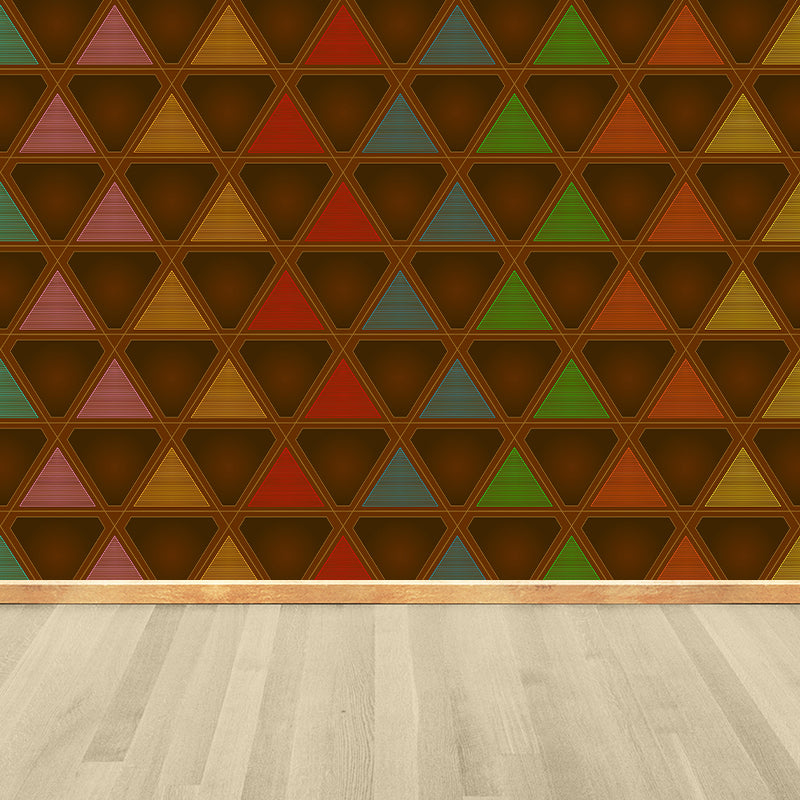 Contemporary Geometric Triangle Wall Paper Mural Wall Covering for Living Room