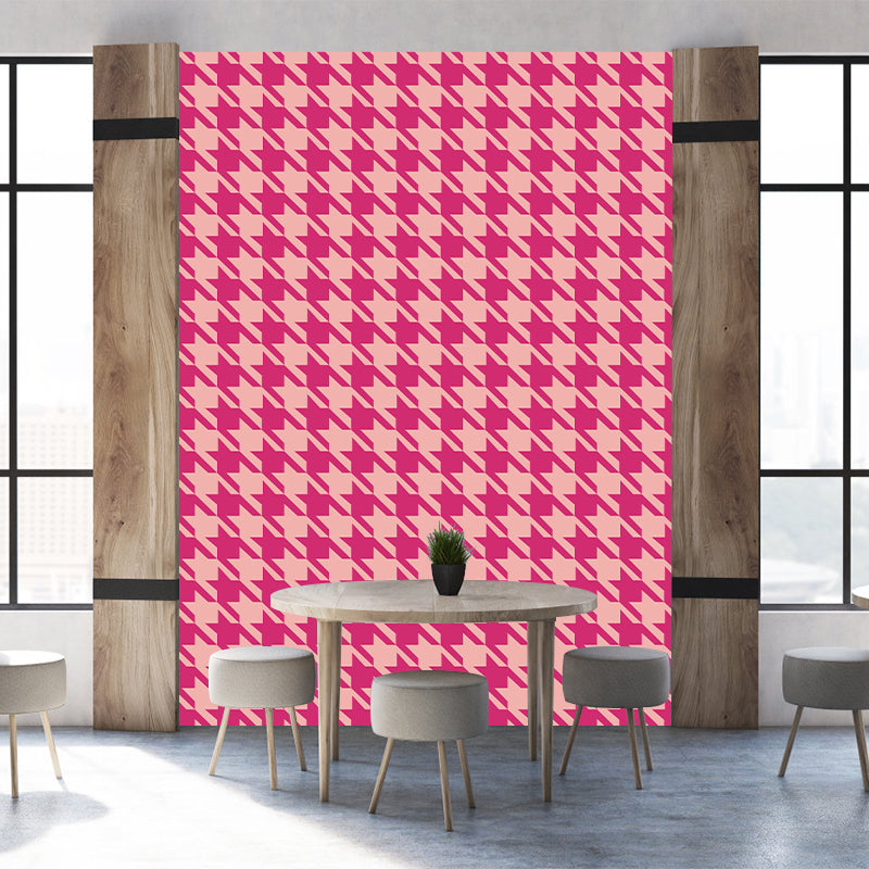 Houndstooth Wall Mural Modern Style Mildew ResistantDecorative Dining Room Wall Art