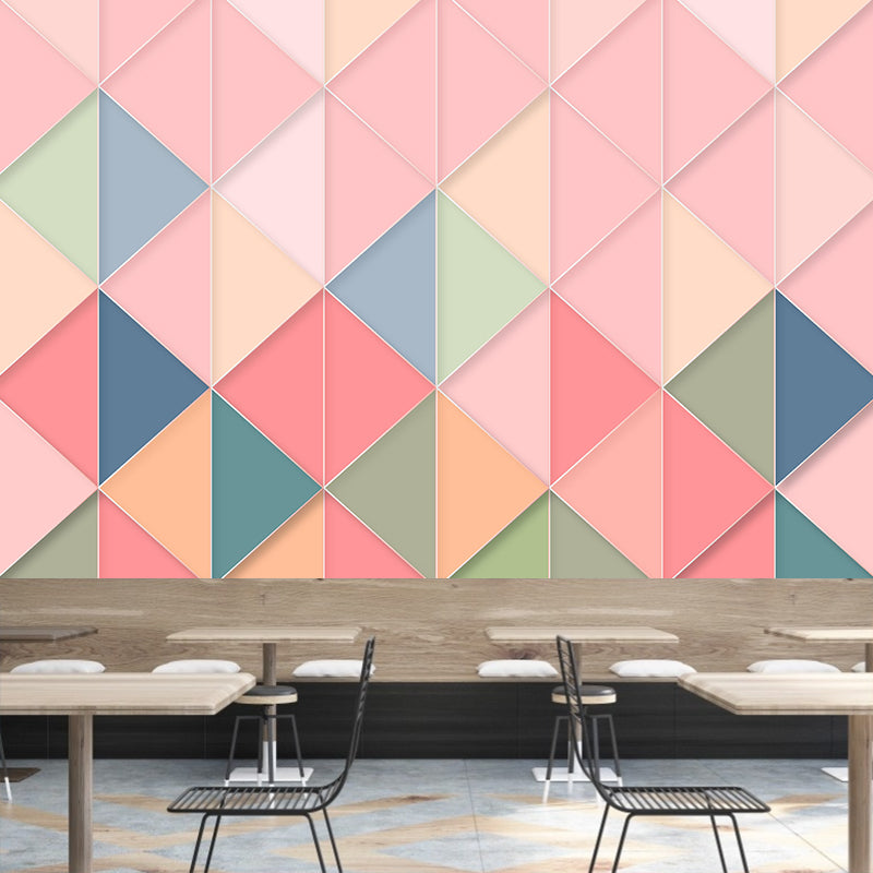 Geometric Wall Mural Decal Square Illustration Soft Color Wall Art Living Room Murals