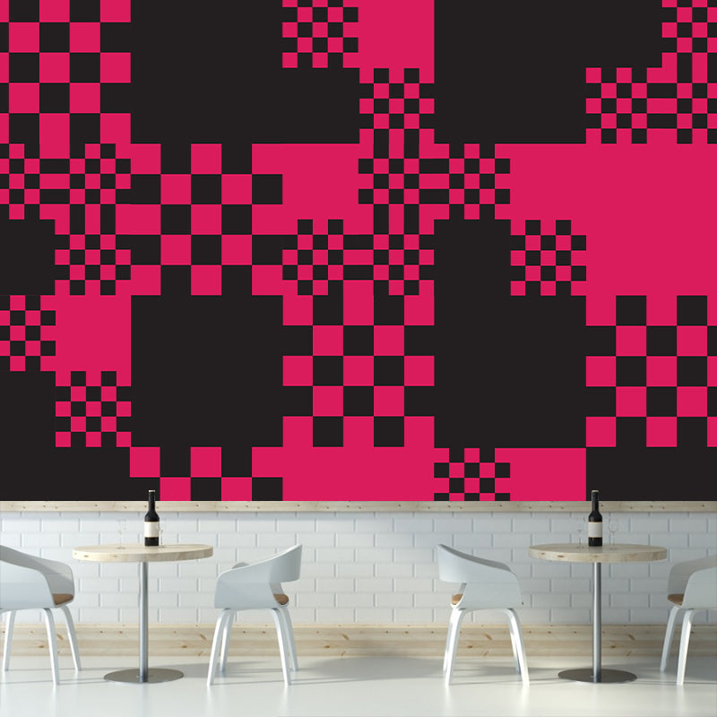 Modern Geometric Wall Mural Decal Square Illustration Bright Color Wall Art for Living Room