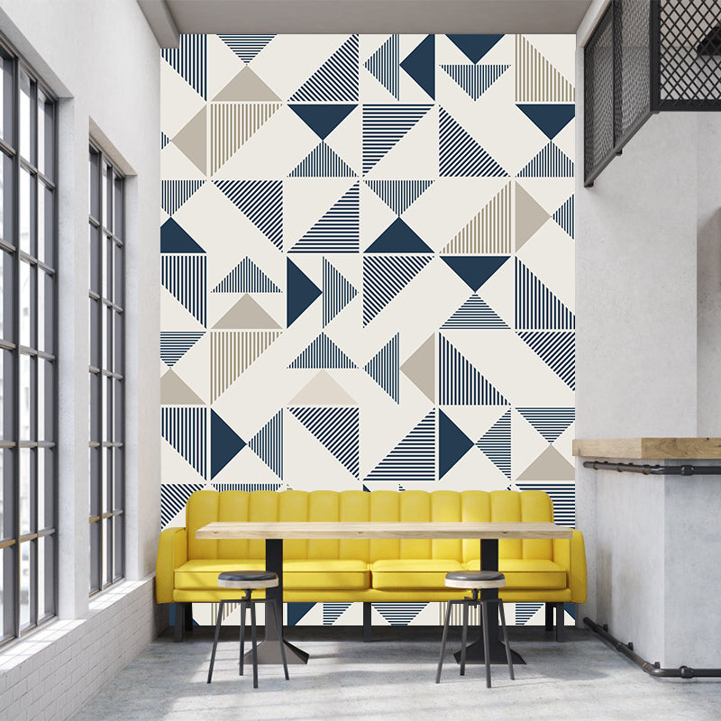 Modern Geometric Wall Mural Decal Square Illustration Bright Color Wall Art for Living Room