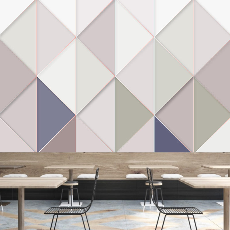 Modern Geometric Wall Mural Decal Square Illustration Bright Color Wall Art for Living Room