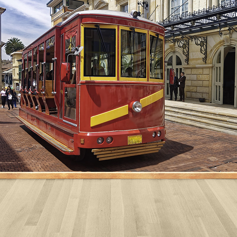 Little Bus Mural Wallpaper Mildew Resistant for Accent Wall Multiple Sizes Available