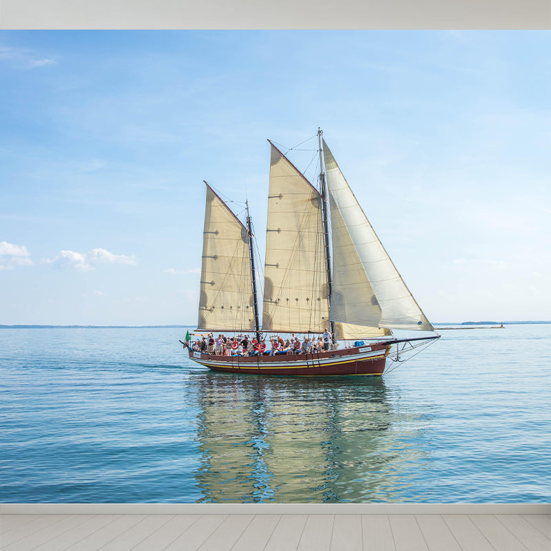 Sailboat Mural Wallpaper Mildew Resistant for Accent Wall Multiple Sizes Available