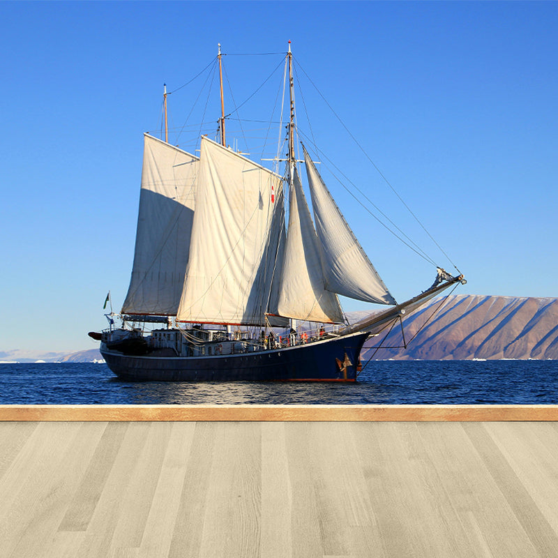 Sailboat Mural Wallpaper Mildew Resistant for Accent Wall Multiple Sizes Available