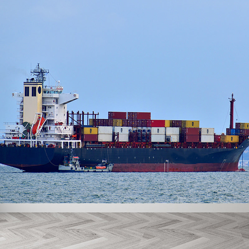 Photography Industrial Ship Mural Mildew Resistant Wall Covering for Home Decoration