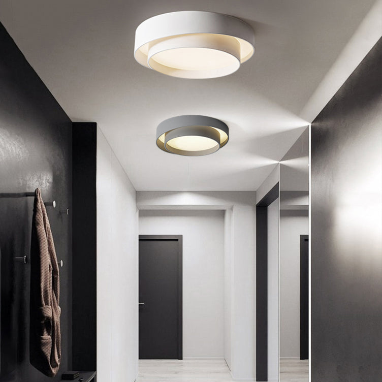 Lámpara empotrada moderna circular de 1 luz LED de metal montada en el techo para dormitorio