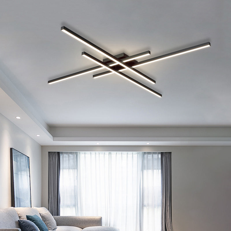 Linear Modern Flush Mount LED Metal Ceiling Mounted Light for Living Room