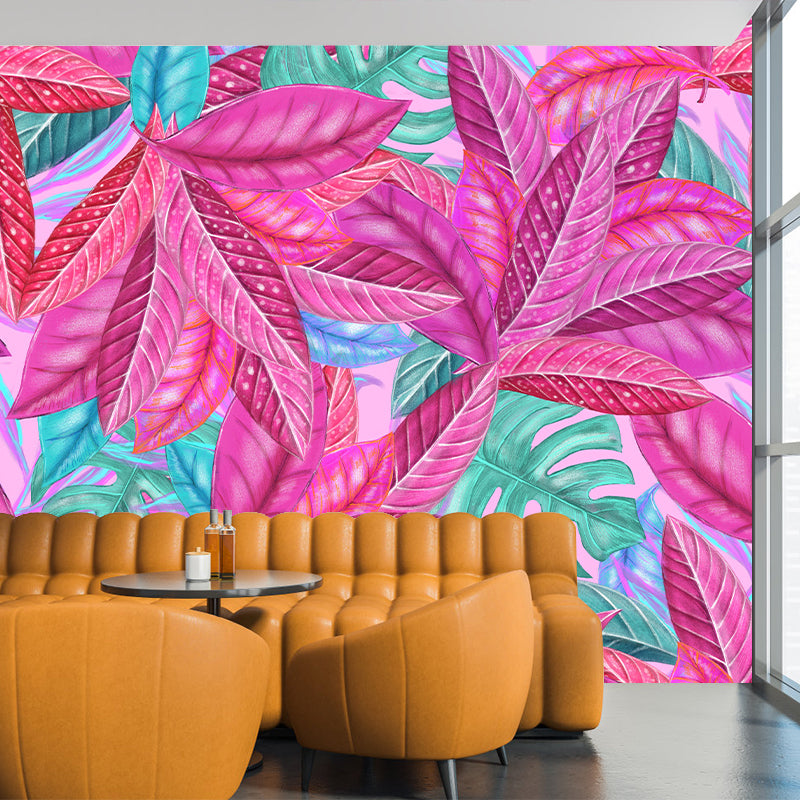 Leaves Pattern Mural Decal Tropical Decorative Illustration Kitchen Wall Covering