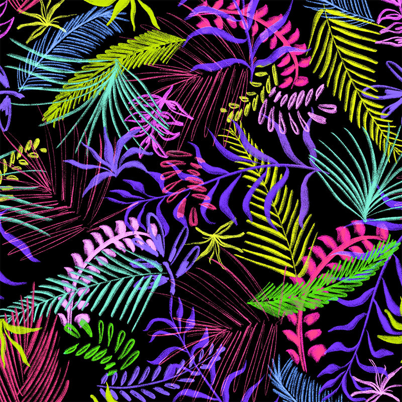 Mildew Resistant Ornamental Wall Mural Tropical Botanical Leaves Wall Covering for Accent Wall