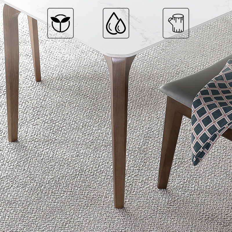 Contemporary Fixed Sintered Stone Dining Room Table with 4 Solid Wood Legs Kitchen Dining Set