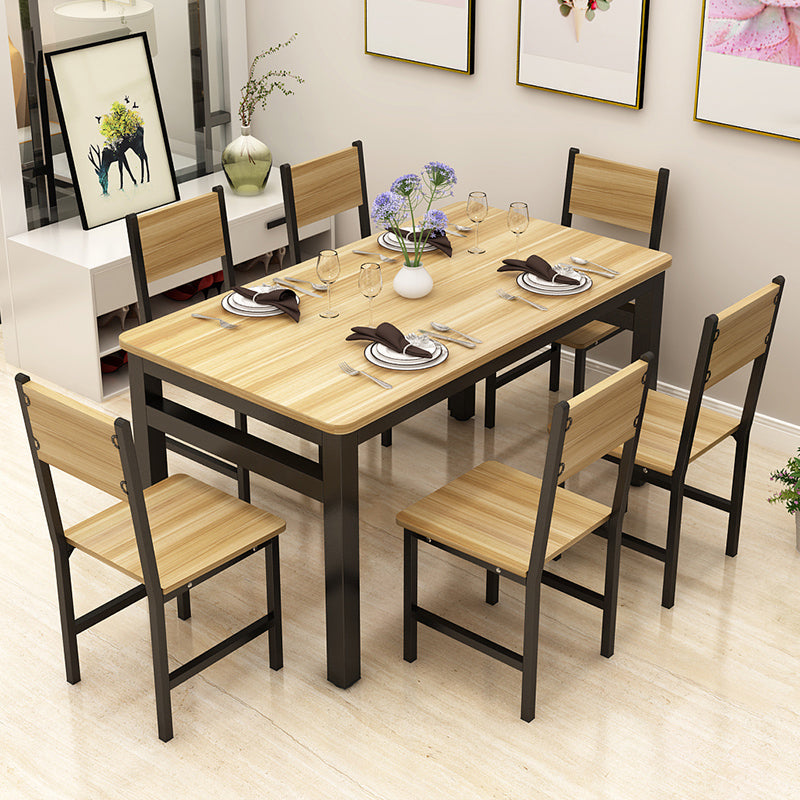 Modern Dining Room Set with Rectangle Shape Standard Height Table and 4 Legs Base