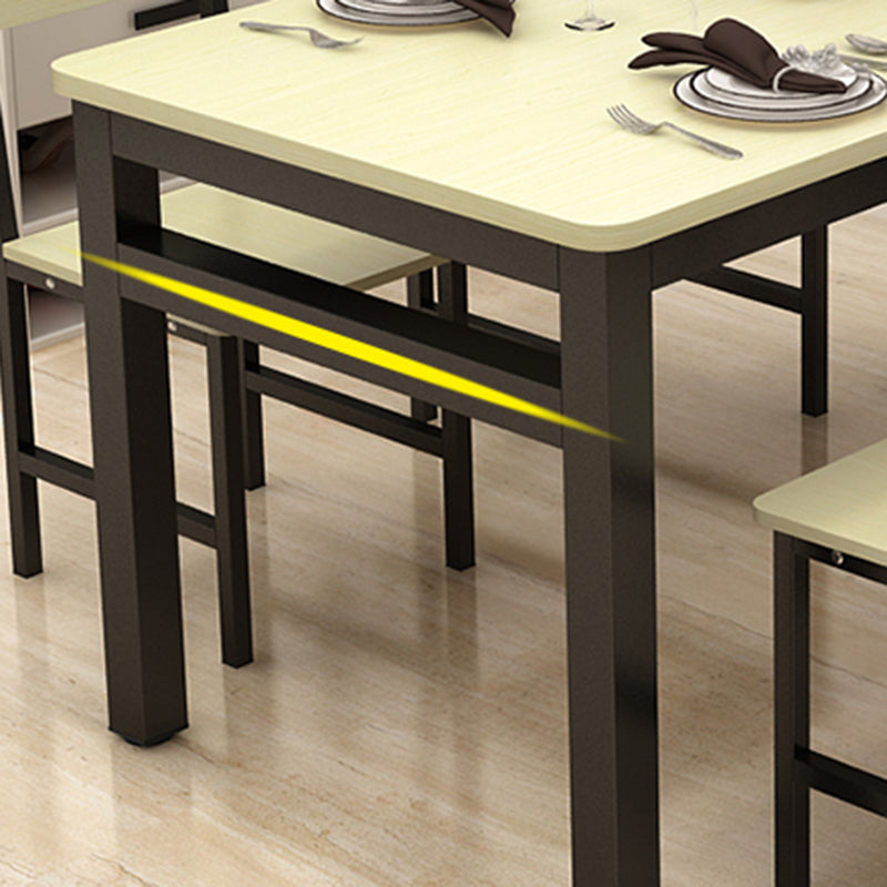 Modern Dining Room Set with Rectangle Shape Standard Height Table and 4 Legs Base