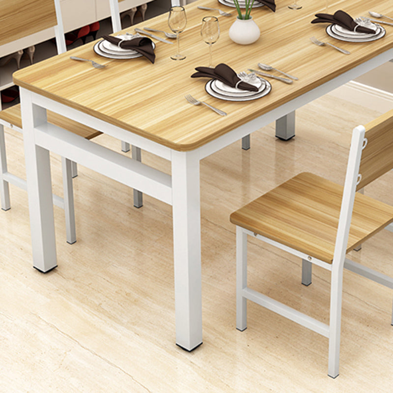 Modern Dining Room Set with Rectangle Shape Standard Height Table and 4 Legs Base