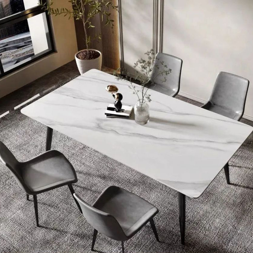 Modern Sintered Stone Dining Room Set Standard Height with 4 Legs Base Dining Set