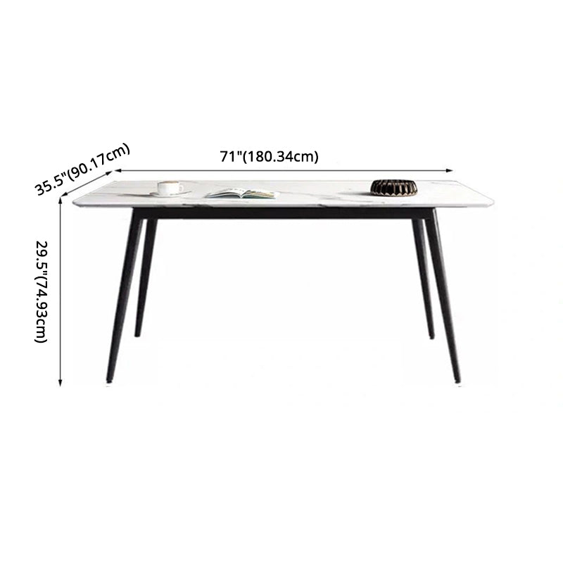 Modern Sintered Stone Dining Room Set Standard Height with 4 Legs Base Dining Set