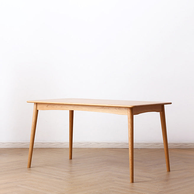 Minimalist Style Solid Wood Top Dining Table Set of Rectangle Shape Formal Dinette Set